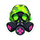 Green Biohazard Toxic Mask Sticker
