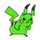 Green Pikachu Sticker