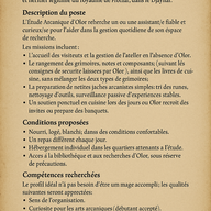 S28a - Offre d'emploi publiée à la Citadelle Radieuse