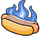 Blue Flaming Hot Dog
