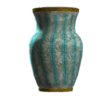 Empty Teal Barrel Vase