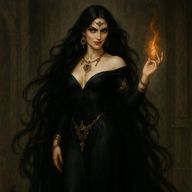 Mulher dos cabelos longos e negros