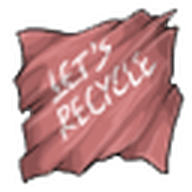 Red Let's Recyle Bandana