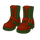Red &amp; Green Leather Boots