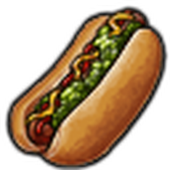 Relish Mustard and Ketchup Hot Dog