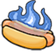 Blue Flaming Hot Dog