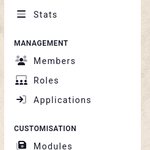 Settings sidebar