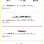 Monster Stat sheet, blank