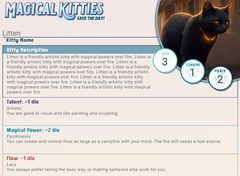 Magical Kitties Character Sheet