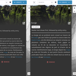 Bigger font, justified, cleaner separation of texts