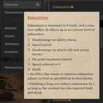 Better layout for Exhaustion