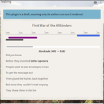 Title and description appear below when hovering an entry