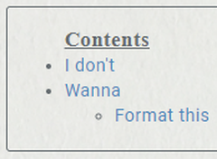 Lazy person's auto Table of Contents