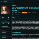 Character sheet