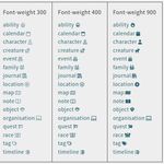 Comparison of icon weights