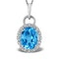 Platinum necklace with Topaz pendant